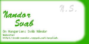 nandor svab business card